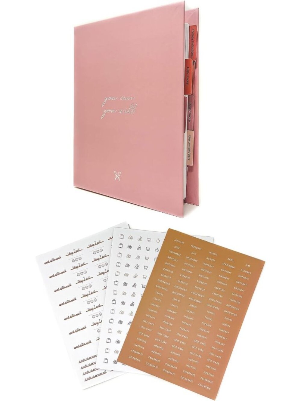 Mental Health Planner & Sticker Sheets Bundle | Essential Self-Care Gifts